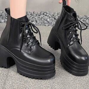 Women Shoes Lace Up Boots